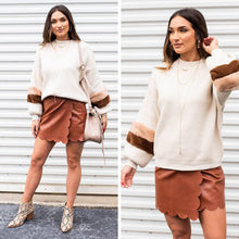 Load image into Gallery viewer, All The Luck Ivory White Fur Balloon Sleeve Sweater
