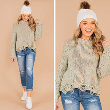 Load image into Gallery viewer, Gather Round Sage Green Confetti Sweater
