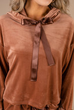 Load image into Gallery viewer, Cozy Confessions Brick Orange Velvet Hoodie
