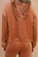 Load image into Gallery viewer, Cozy Confessions Brick Orange Velvet Hoodie
