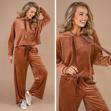 Load image into Gallery viewer, Cozy Confessions Brick Orange Velvet Hoodie
