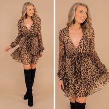 Load image into Gallery viewer, Let's Meet Up Brown Leopard Dress
