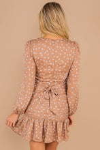 Load image into Gallery viewer, Sweet Nature Taupe Brown Polka Dot Dress
