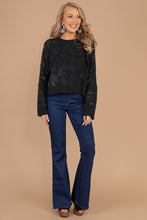 Load image into Gallery viewer, Make The Call Black Sequin Sweater
