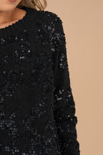 Load image into Gallery viewer, Make The Call Black Sequin Sweater
