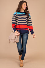 Load image into Gallery viewer, Feeling Happy Blue Colorblock Sweater
