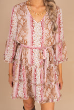 Load image into Gallery viewer, Places To Go Burgundy Red Snake Print Dress
