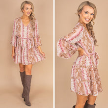 Load image into Gallery viewer, Places To Go Burgundy Red Snake Print Dress
