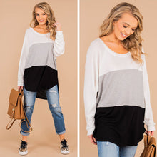 Load image into Gallery viewer, Easy Like Sunday Black Colorblock Waffle Tunic

