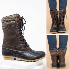 Load image into Gallery viewer, Dashing Through The Snow Brown Duck Boots
