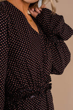 Load image into Gallery viewer, Never Give Up Black Polka Dot Midi Dress
