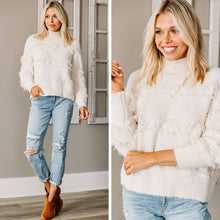 Load image into Gallery viewer, Take You Out Ivory White Fringe Sweater
