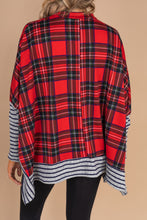Load image into Gallery viewer, There We Go Red Plaid Poncho Top
