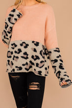 Load image into Gallery viewer, You've Got The Look Salmon Pink Leopard Sweater
