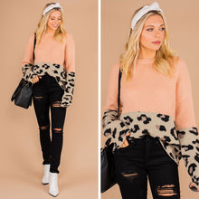 Load image into Gallery viewer, You've Got The Look Salmon Pink Leopard Sweater
