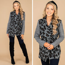 Load image into Gallery viewer, Now You Understand Charcoal Gray Leopard Jacket
