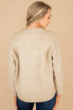 Load image into Gallery viewer, Always Want More Oatmeal White Pompom Sweater
