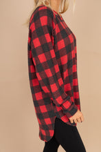 Load image into Gallery viewer, Easy Like Sunday Red Buffalo Plaid Waffle Tunic
