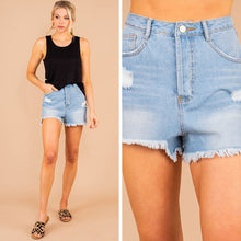 Load image into Gallery viewer, Do Good Light Wash Denim Shorts
