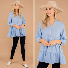 Load image into Gallery viewer, Message Received Blue Tiered Top
