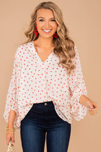Load image into Gallery viewer, All For Love Ivory White Heart Printed Blouse
