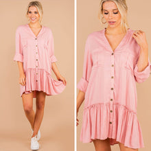 Load image into Gallery viewer, Get Where You're Going Blush Pink Ruffled Hem Dress

