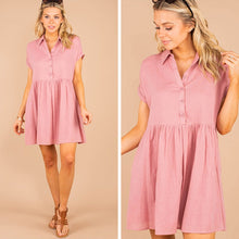 Load image into Gallery viewer, Here Comes The Fun Dusty Rose Pink Babydoll Dress
