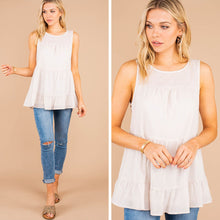 Load image into Gallery viewer, Let's Get Going Natural White Tiered Tank
