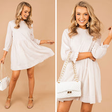 Load image into Gallery viewer, Stay Sweet Natural White Ruffled Dress

