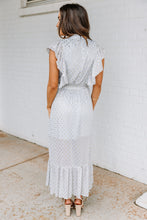 Load image into Gallery viewer, Steal Your Love Misty Blue Polka Dot Midi Dress
