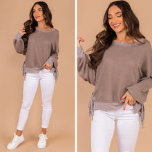 Load image into Gallery viewer, Feeling Inspired Mocha Brown Waffle Top
