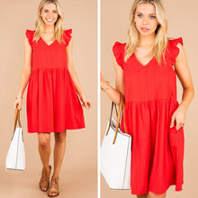 Load image into Gallery viewer, Give Love Red Babydoll Dress
