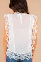 Load image into Gallery viewer, Show You Care White Swiss Dot Top
