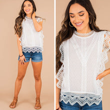 Load image into Gallery viewer, Show You Care White Swiss Dot Top
