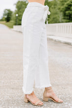 Load image into Gallery viewer, Make It Mine White Raw Hem Crop Pants
