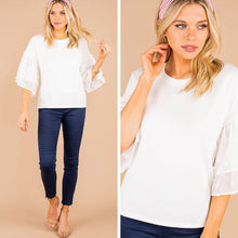 Load image into Gallery viewer, Business Woman Special White Swiss Dot Top
