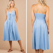 Load image into Gallery viewer, Let's Have Fun Denim Blue Midi Dress
