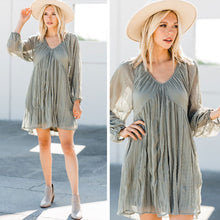 Load image into Gallery viewer, Here To Inspire Olive Green Chiffon Dress
