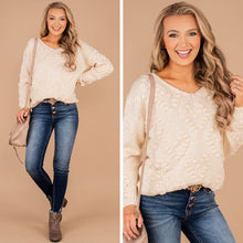 Load image into Gallery viewer, This Is Love White Pompom Sweater
