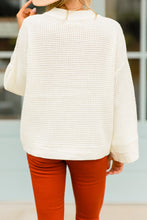 Load image into Gallery viewer, Easy Days Ahead Sweet Cream White Waffle Sweater
