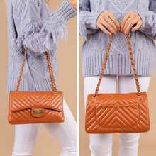Load image into Gallery viewer, Nights Out Brown Quilted Small Purse
