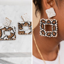 Load image into Gallery viewer, All The Confidence Beige Brown Leopard Earrings
