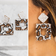 Load image into Gallery viewer, All The Confidence Beige Brown Leopard Earrings
