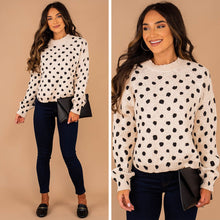Load image into Gallery viewer, On The Way White Polka Dot Sweater
