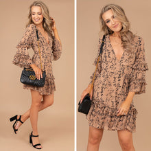 Load image into Gallery viewer, Only You Mocha Brown Floral Dress
