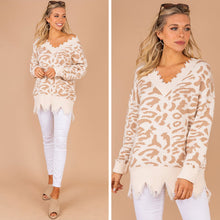 Load image into Gallery viewer, Always On The Move Natural White Leopard Sweater
