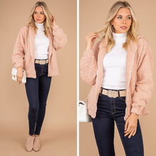 Load image into Gallery viewer, Gotta Get Cozy Blush Pink Teddy Jacket
