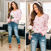 Load image into Gallery viewer, Love Lingers Pink Pompom Sweater
