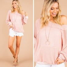 Load image into Gallery viewer, Case Closed Powder Pink Waffle Top
