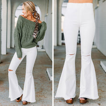 Load image into Gallery viewer, Feeling The Love White Flare Jeggings
